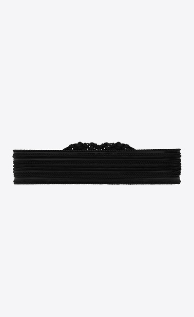 SAINT LAURENT Wide Belts Woman NOUÉE braided belt in black suede with lozenge shape in white crystal b_V4